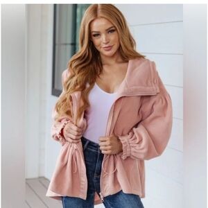 Women's BIBI  Pink Sherpa Fleece  Jacket Sz XL